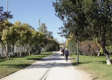 Camino de tierra de los jardines del turia